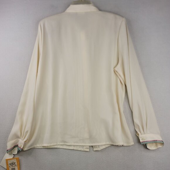 VTG Deadstock Koret Alabaster Embroidered Blouse Sz 16 Long Sleeve Renaissance - Picture 12 of 13